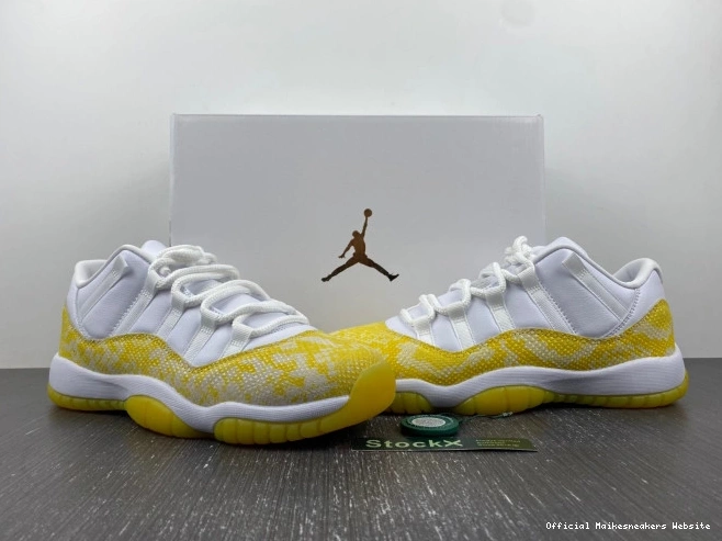 Official Maikesneakers AH7860-107 Snakeskin Low Air Jordan WMNS Yellow 11 0630